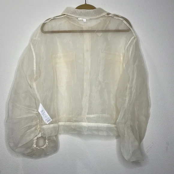 Missguided Sheer White Blouse - Picture 5 of 6